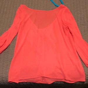 Coral Bow Blouse